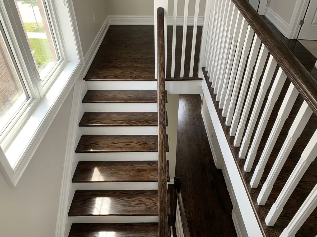 Oak Staircase Refinishing - Vaughan
