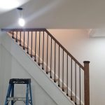 basement-stairs-renovation-new-railling-with-wrought-iron-spindles-aurora-newmarket-richmondhill-keswick