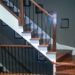 refacing-winder-stair-capping-new-railing-with-metal-spindles-oak-nosing-solid-oak-posts-white-stringers-installed-in-brampton1